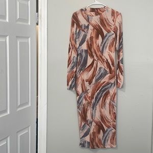 COPY - Multi Color Long Sleeve Midi Dress